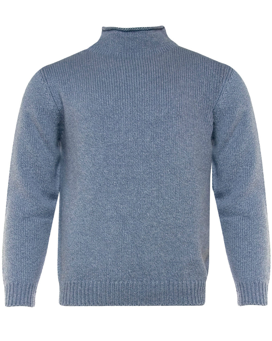 Blue Mockneck Sweater