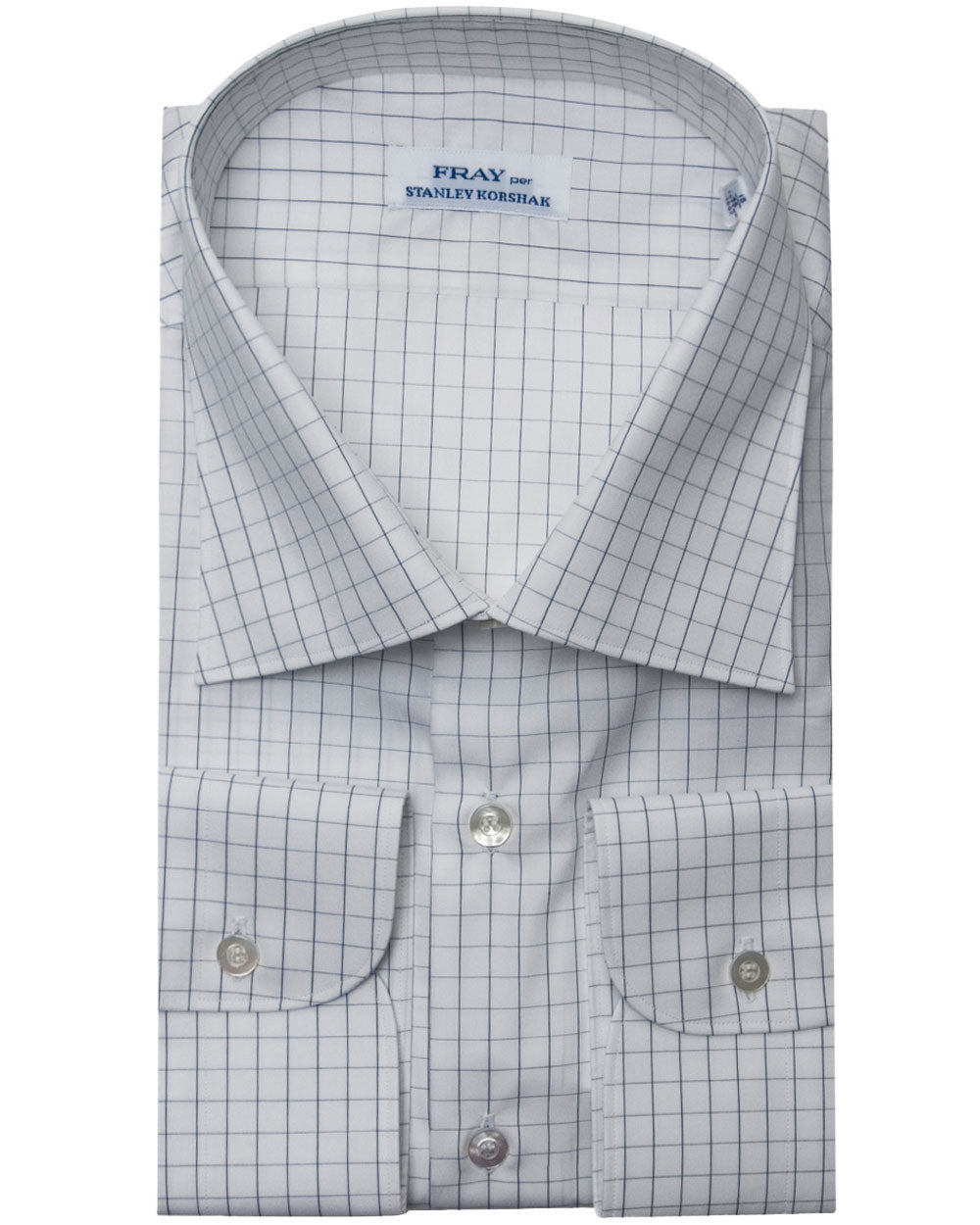 Fray Navy and White Large Graph Check Dress Shirt – Stanley Korshak