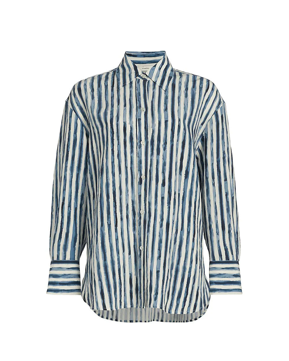 Vince Coastal Blue Painterly Stripe Oversized Shirt – Stanley Korshak