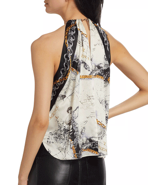 Ecru Chain Print Tillie Scarf Top