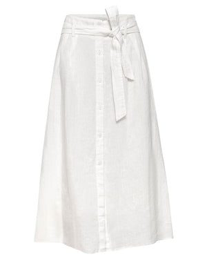Ivory Teagan Belted Skirt