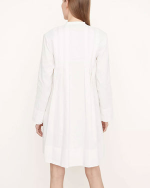 Off White Pleated Trapeze Mini Dress