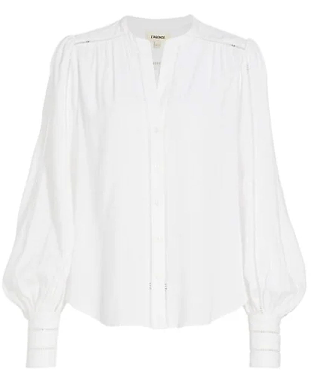 L'Agence White Kiera Ladder Trim Blouse – Stanley Korshak