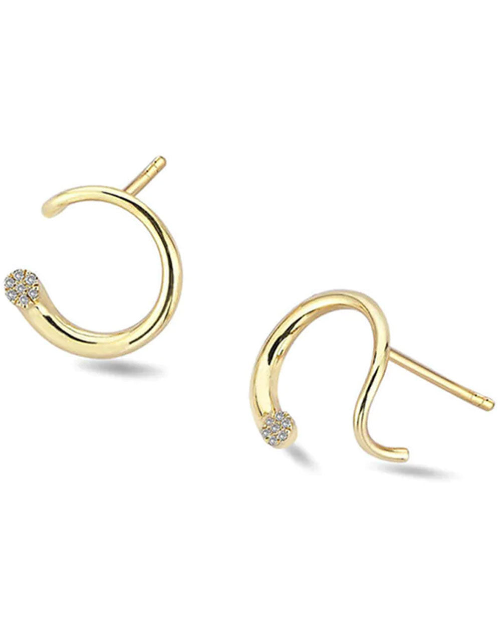 18k Yellow Gold Whirl Diamond Earrings