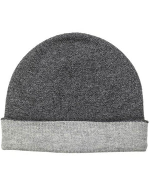Grey Cashmere Reversible Jersey Hat