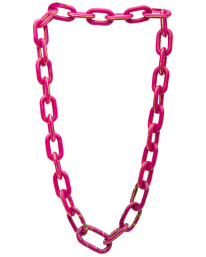 Diamond and Enamel Chain Link Necklace