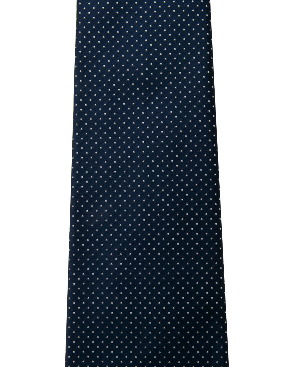 Navy Blue and Silver Polka Dot Tie
