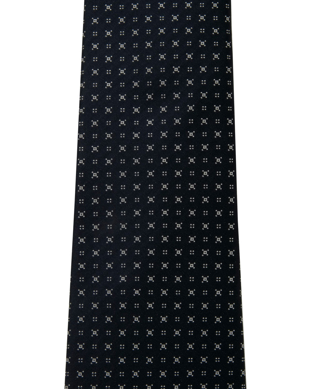 Navy Blue and Silver Print Tie