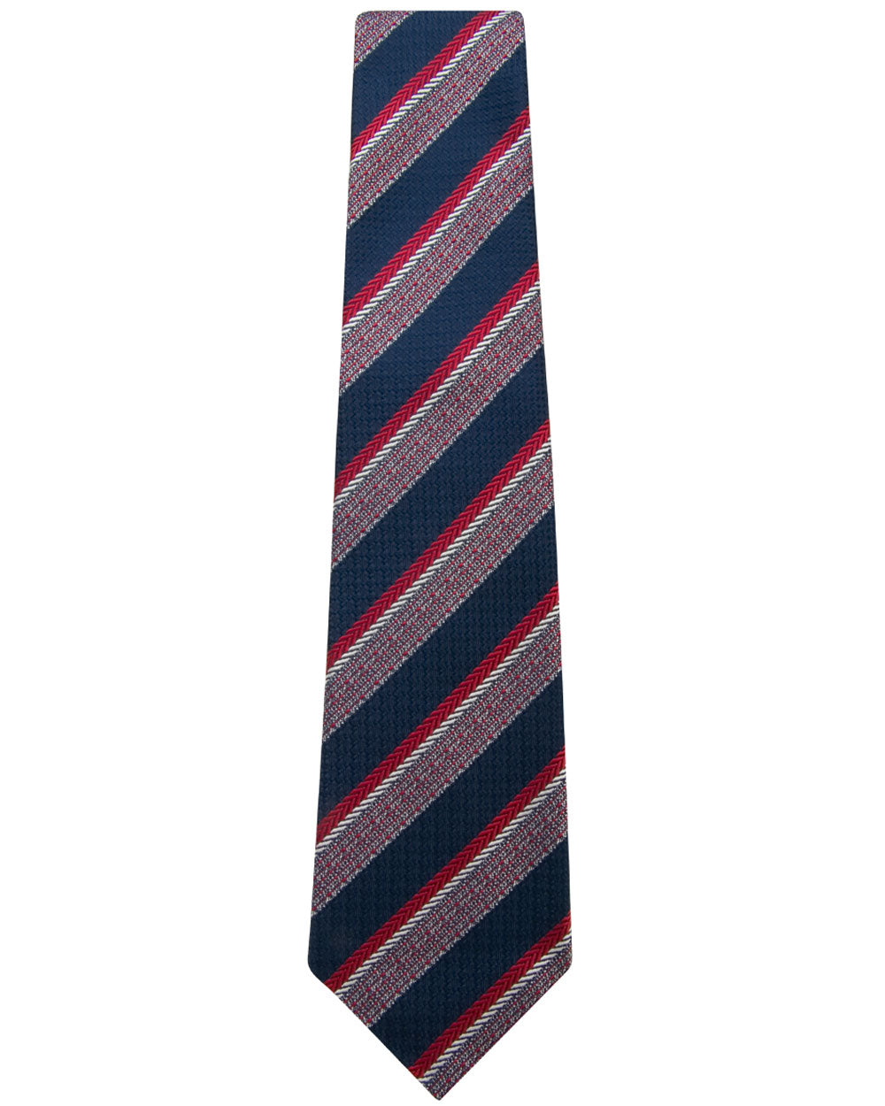 Navy Blue and Red Stripe Tie
