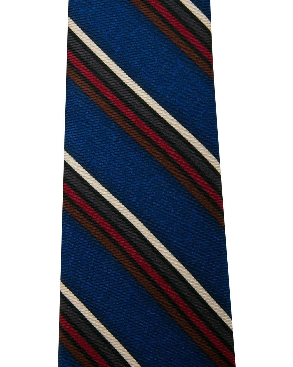 Navy Multicolor Stripe and Medallion Tie