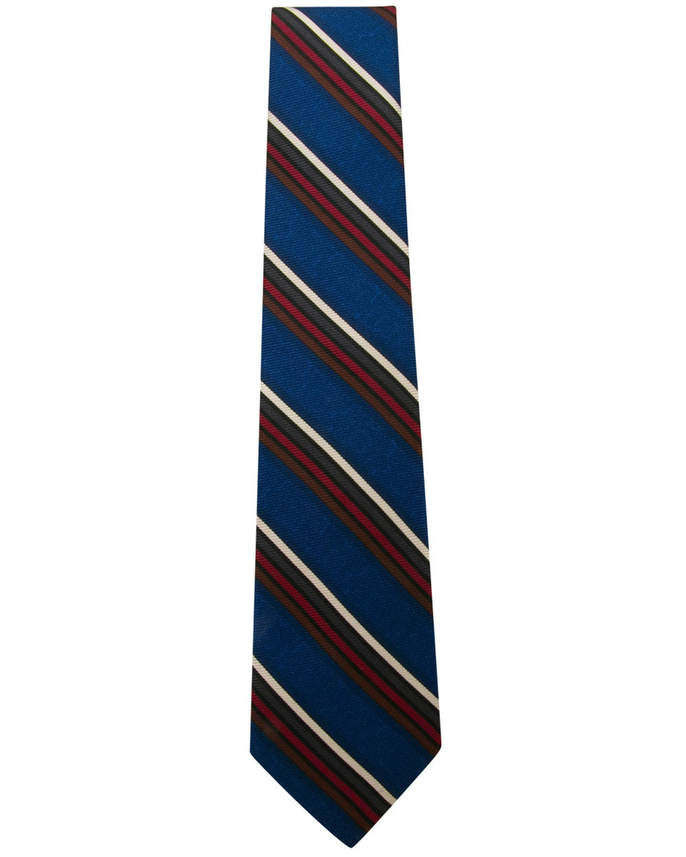 Navy Multicolor Stripe and Medallion Tie