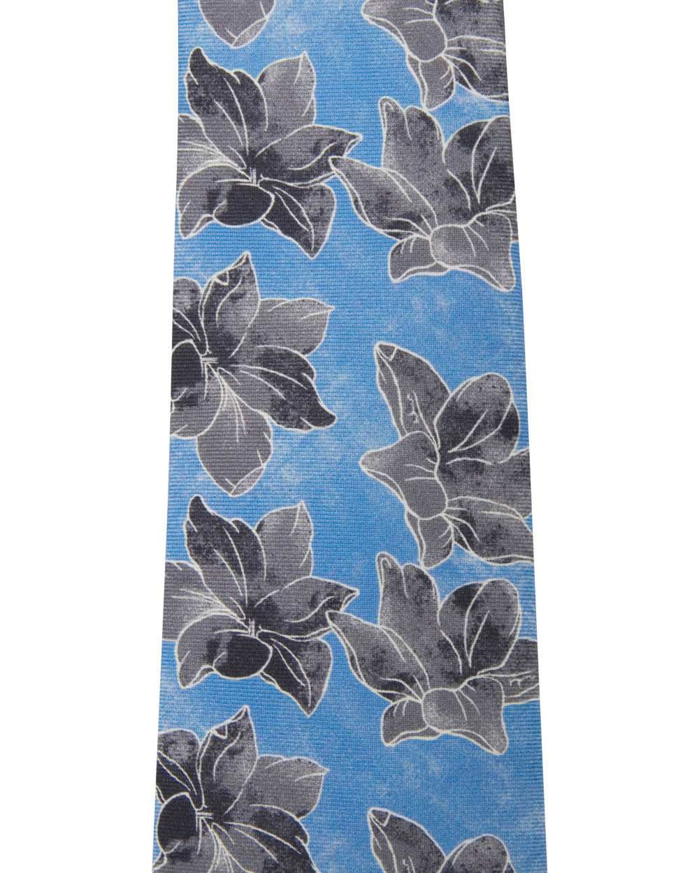 Sky Blue and Grey Floral Tie