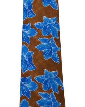 Brown and Royal Blue Floral Tie