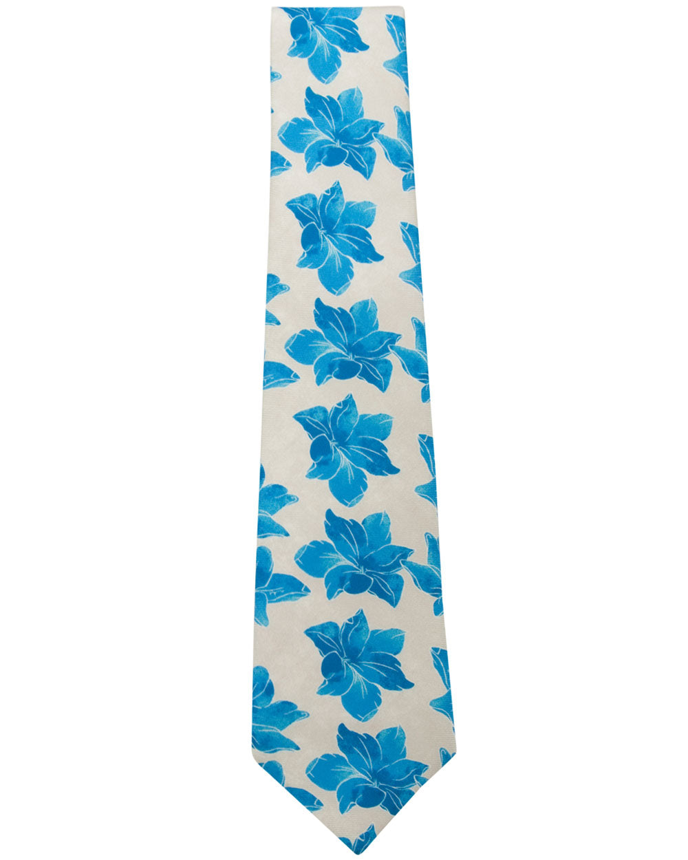 Blue and White Floral Tie