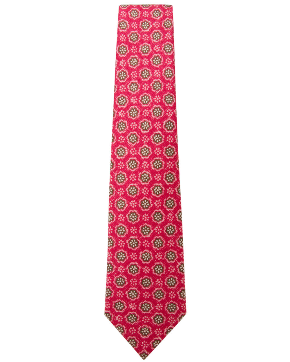 Berry and Brown Floral Tie