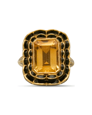 22k Yellow Topaz Diamond Ophelia Ring