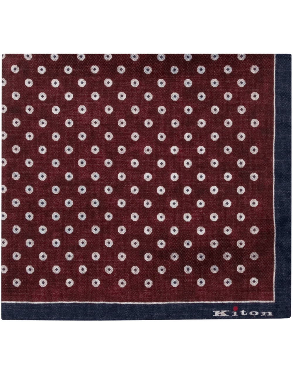 Navy and Burgundy Dots Houndstooth Reversible Pocket Square