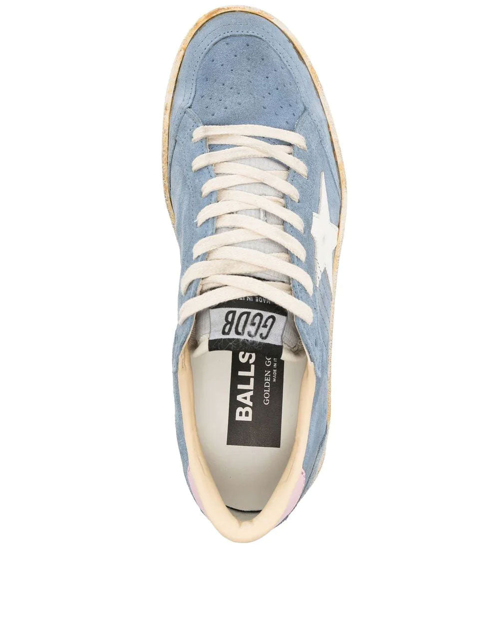 Ballstar Suede Sneaker in Powder Blue and Pink