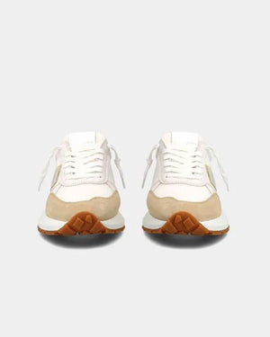 Antibes Low Top Sneaker in White and Rose