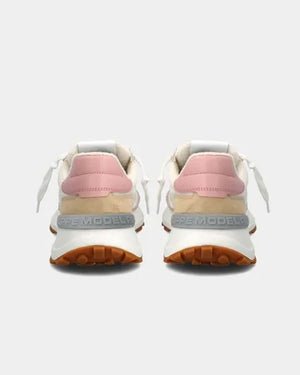 Antibes Low Top Sneaker in White and Rose
