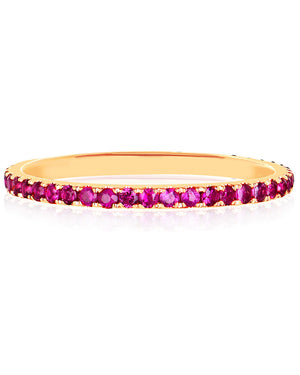 14k Yellow Gold Ruby Eternity Stack Ring