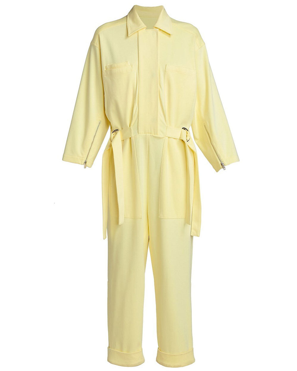 Stretch Twill Utility Jumpsuit in Yellow