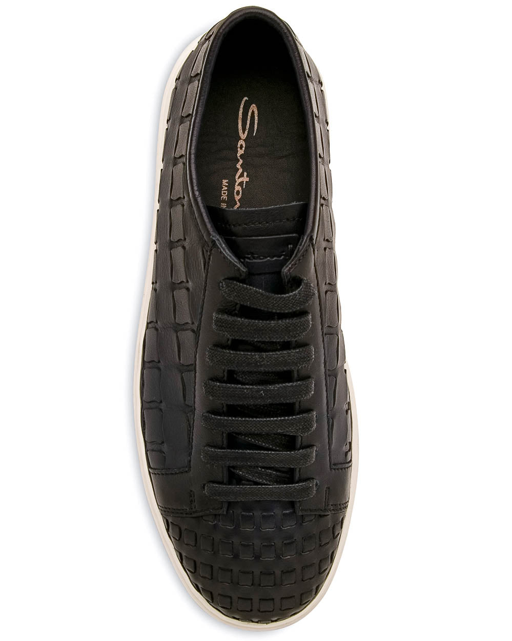 Byam Woven Leather Sneaker in Dark Navy