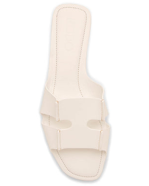 Flat Slide Sandal in White