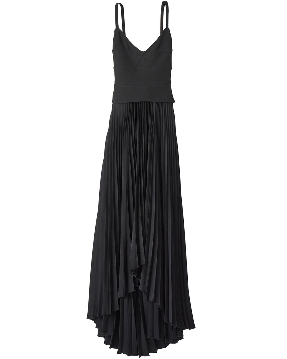 Black Buckle Gwen Pleated Midi Dress