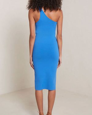 Blue Single Shoulder Colby Midi Dress