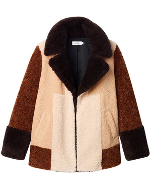 Brown Multi Faux Fur Stefan Coat