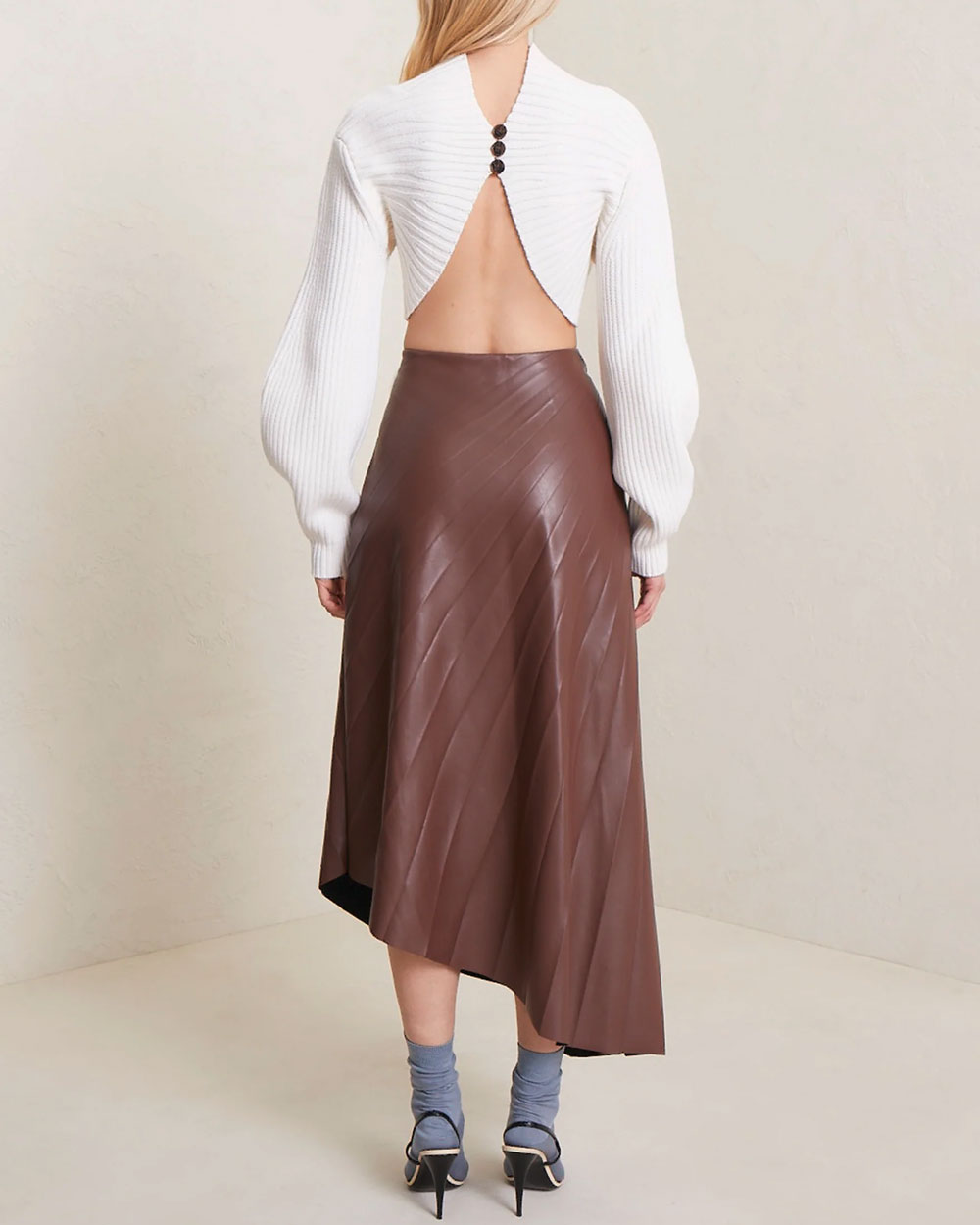 Caffe Tracy Vegan Leather Skirt