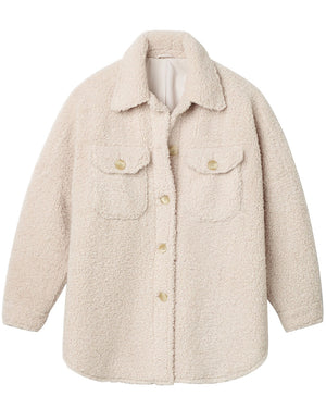 Cream Faux Shearling Cambrie Jacket