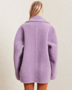 Deep Lilac Lincoln Faux Fur Coat