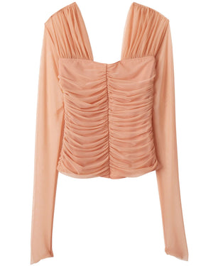 Dusty Coral Ruched Jackie Top