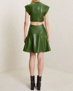 Forest Vegan Leather Lexi Mini Dress