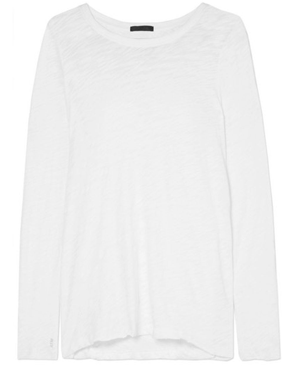 White Destroyed Jersey Long Sleeve Tee