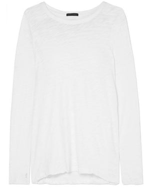White Destroyed Jersey Long Sleeve Tee