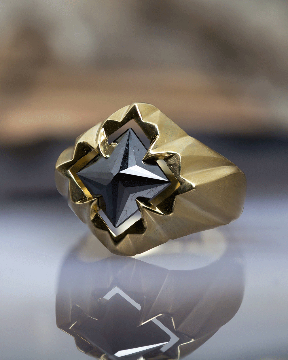 Anel Black Princess Diamond Ring