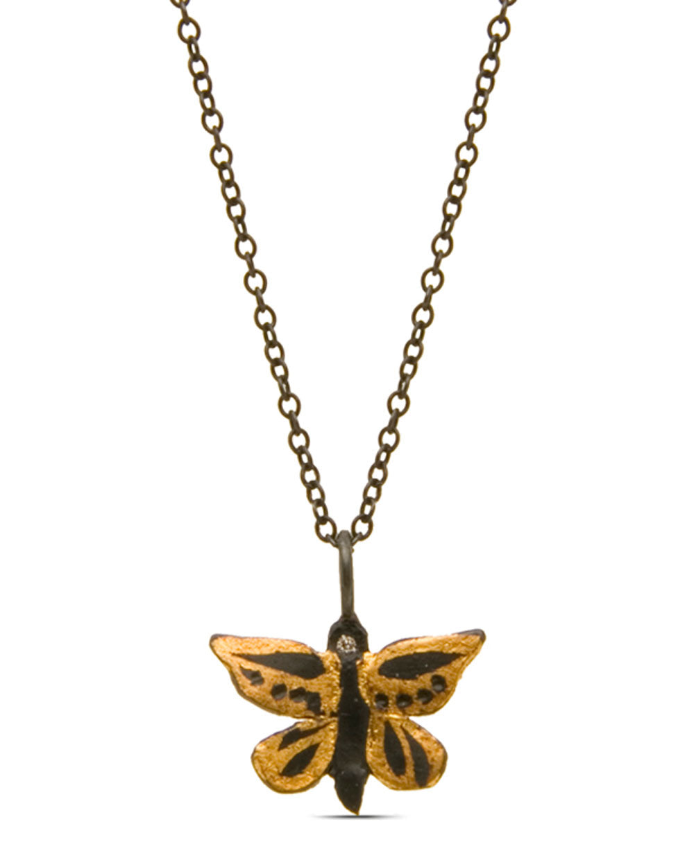 Golden Monarch Pendant Necklace