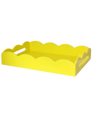 Yellow 17 X 13” Scalloped Edge Tray