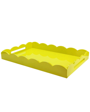 Yellow 26 X 17” Scalloped Edge Tray