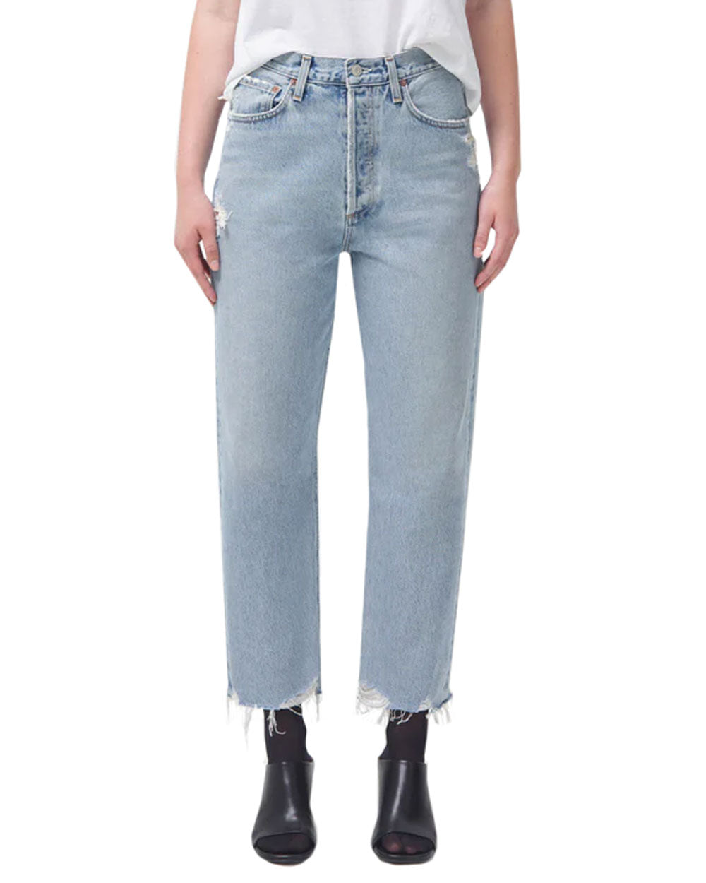 Mid Rise 90s Crop Jean in Nerve