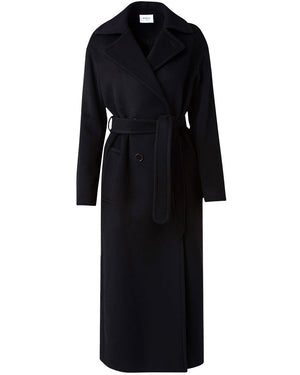 Black Wool Double Breasted Coat