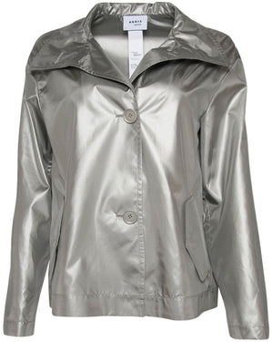 Metallic Silver Rain Jacket