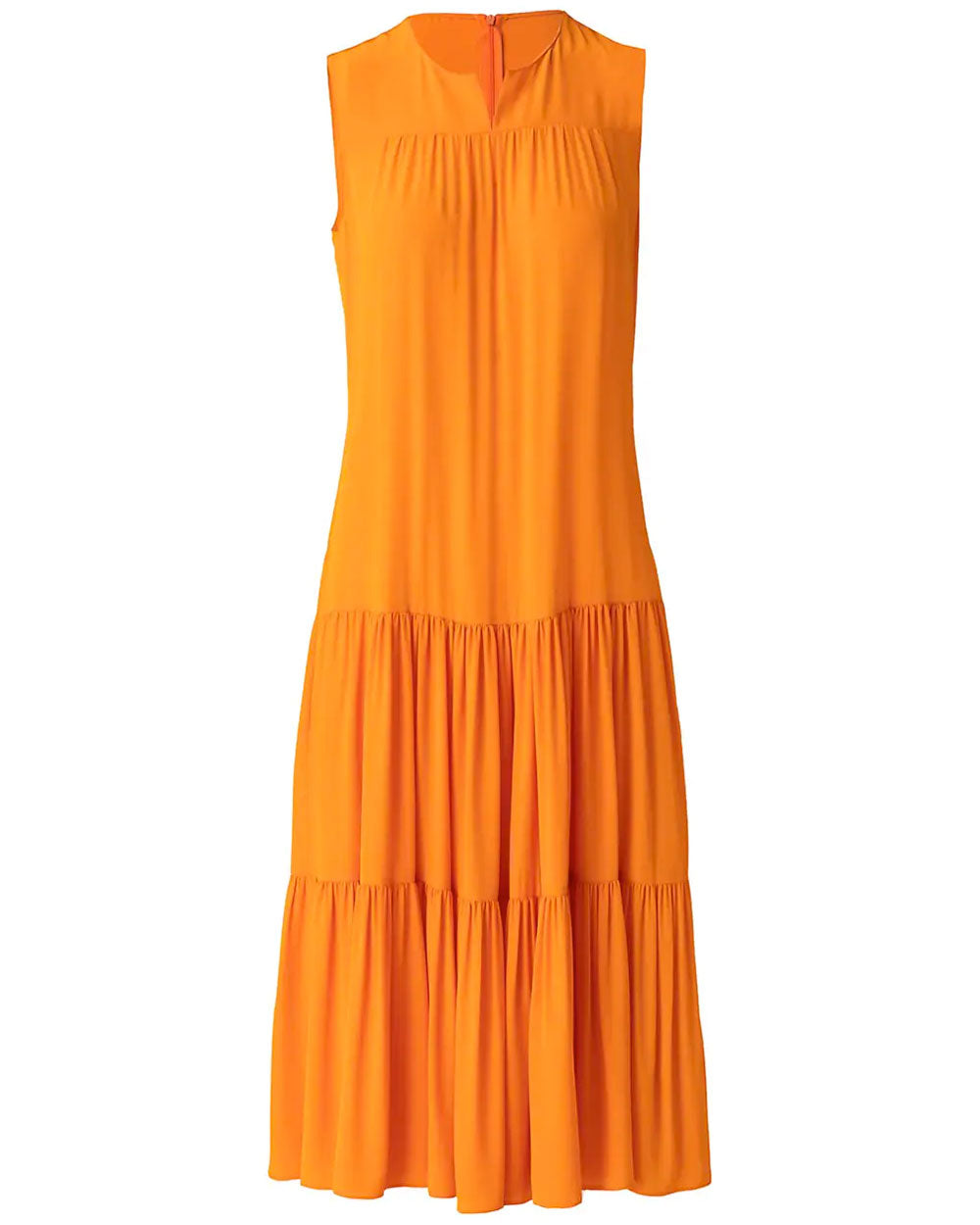 Sunshine Pop Tiered Silk Blend Midi Dress