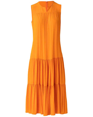 Sunshine Pop Tiered Silk Blend Midi Dress