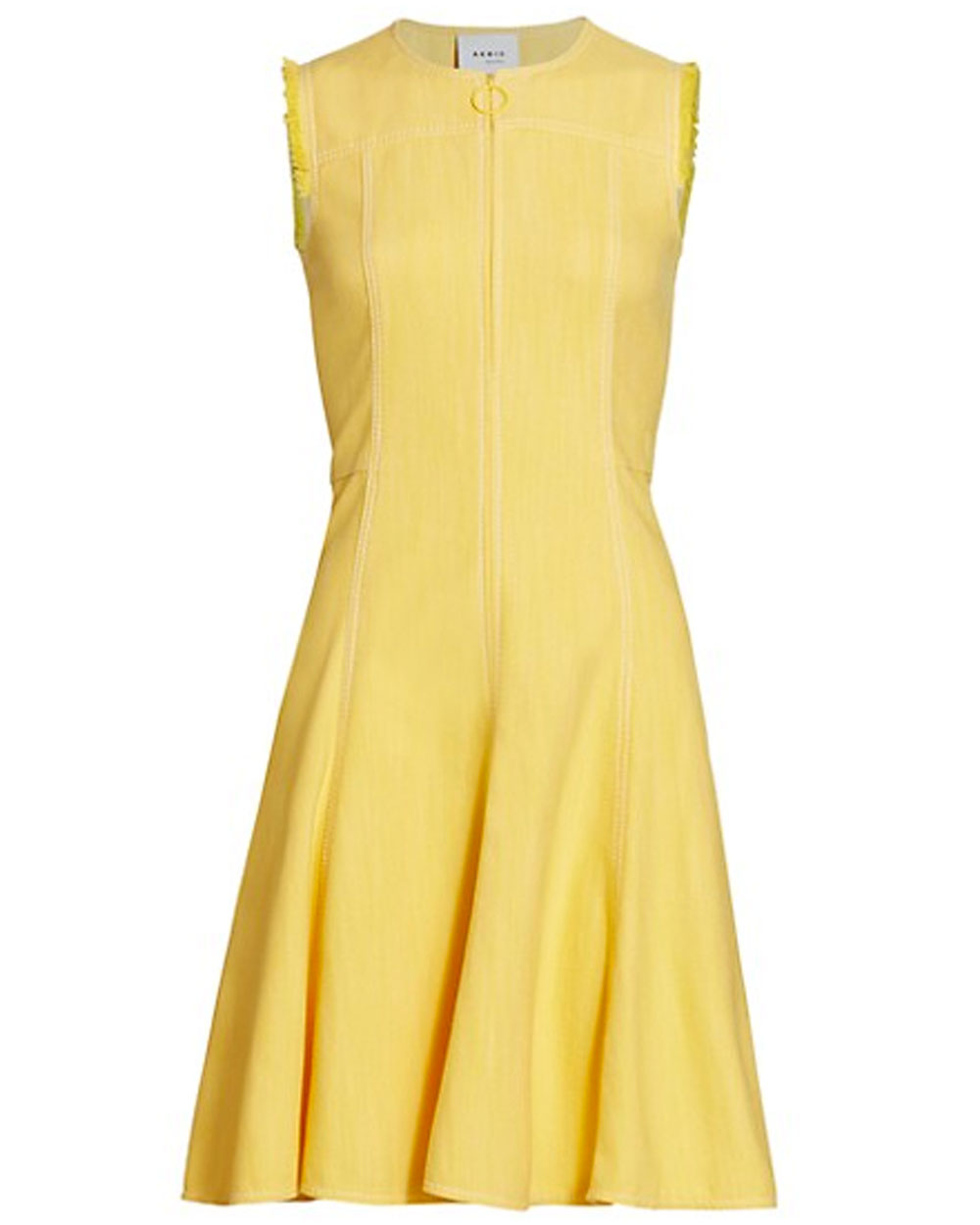 Vivid Yellow Sleeveless Washed Denim Dress