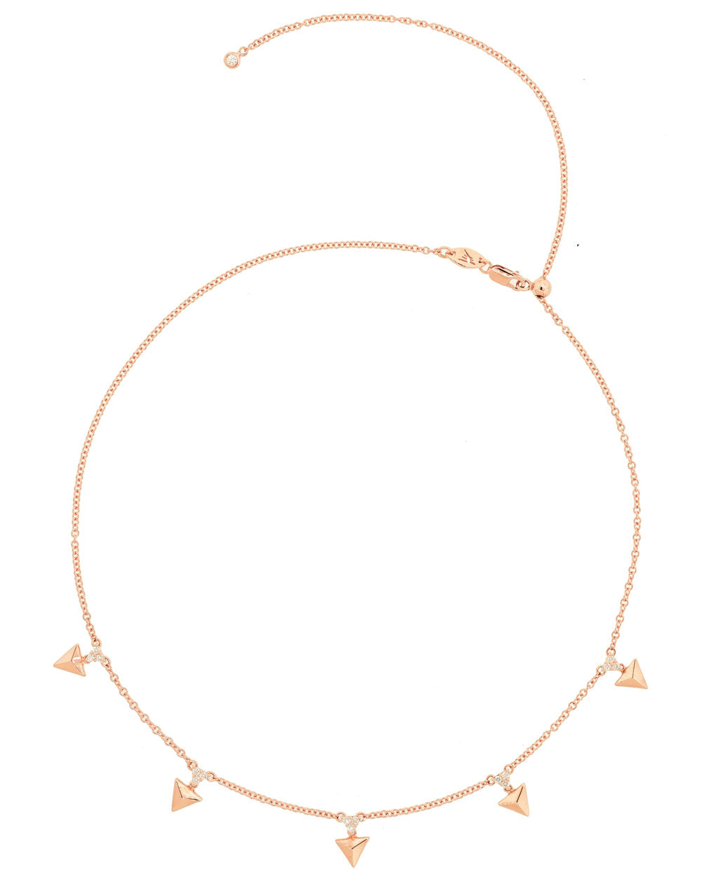 Rose Gold Diamond Rising Choker Necklace