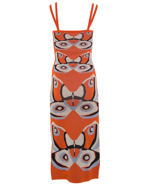 Orange Butterfly Chiarina Dress